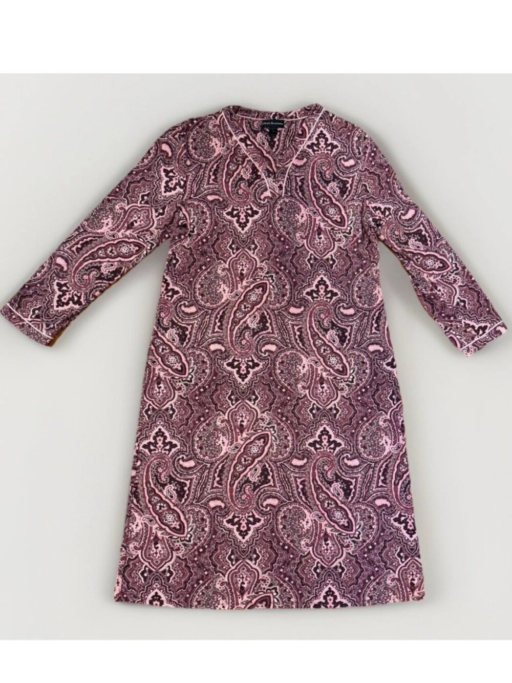 Miss Elaine Purple/LILAC PAISLEY COTTONESSA Knit 42" Women’s Nightgown Sz M